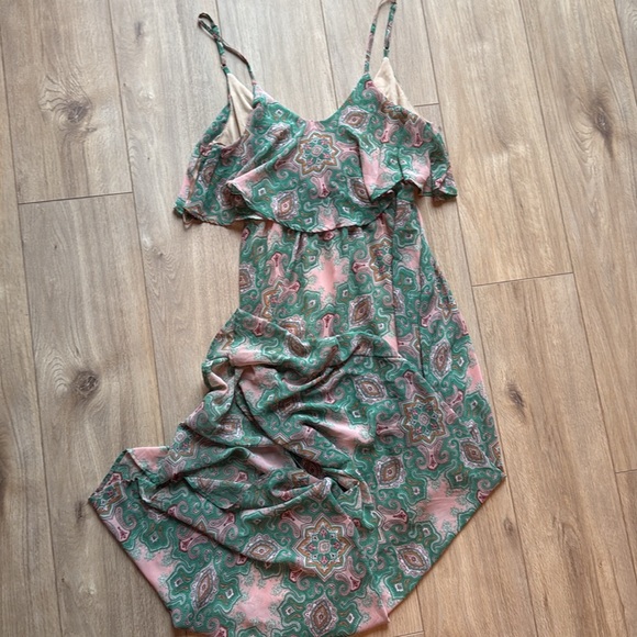 DAINTY HOOLIGAN Silk Boho Spaghetti Strap Paisley Print Maxi Dress - Picture 3 of 5